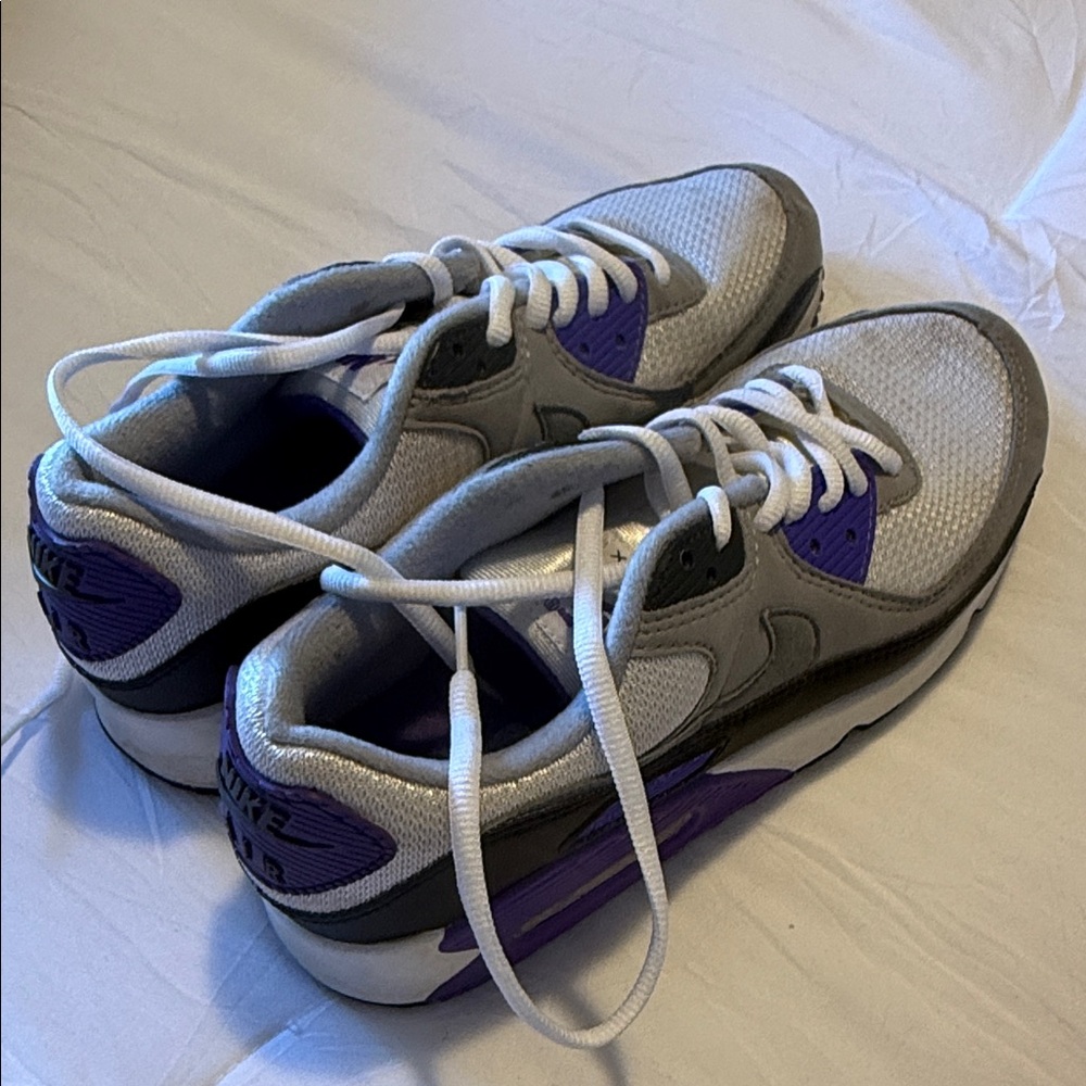 Nike Gray and Purple Air Sneakers